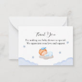 Baby op het Baby shower van de wolk Dank u Notitiekaartje (Voorkant)