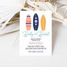 Baby op het bord Roze surfplank baby shower