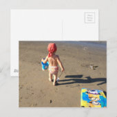 Baby op het strand briefkaart (Voorkant / Achterkant)