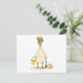 Baby op het strand briefkaart (Staand voorkant)