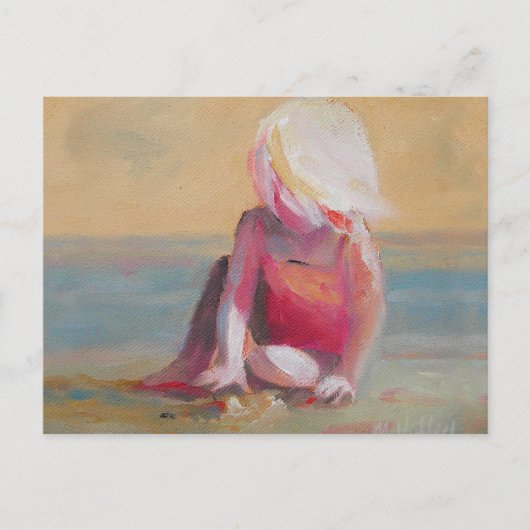 baby op het strand briefkaart (Voorkant)