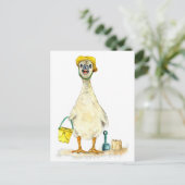 Baby op het strand briefkaart (Staand voorkant)