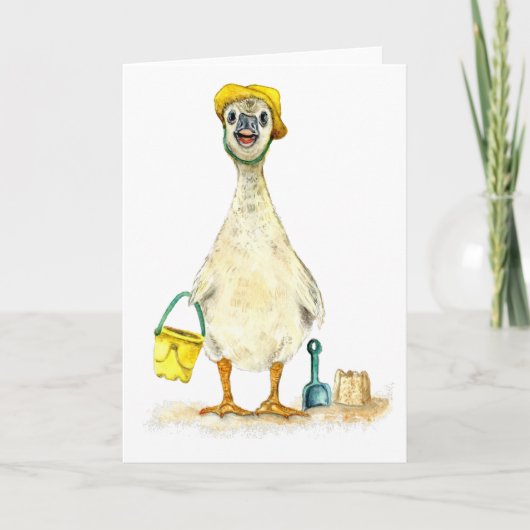 Baby op het strand feestdagen kaart (Voorkant)