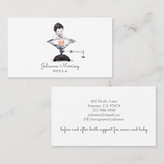  Baby op het Visitekaartje van Schaal Doula (Voorkant / Achterkant)