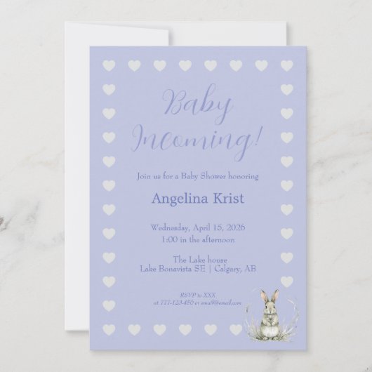 Baby Op Komst Baby Borrel Uitnodiging (Voorkant)