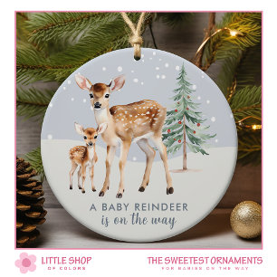Baby op komst Bosdieren Foto Keramisch Ornament