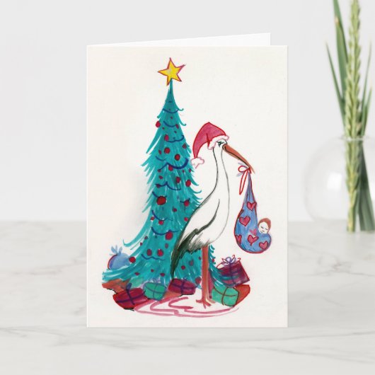 Baby op komst feestdagen kaart (Voorkant)