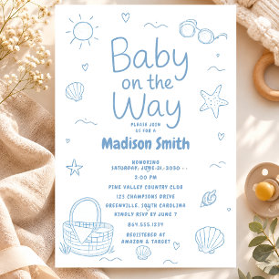 Baby op komst Strand Baby Shower Zomer Kust Kaart