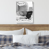 Baby op mobiele telefoon canvas afdruk (Insitu (Slaapkamer))