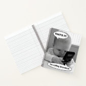 Baby op mobiele telefoon notitieboek (Binnen)