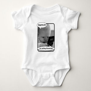 Baby op mobiele telefoon romper