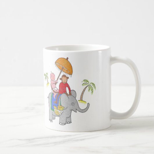 Baby op olifant koffiemok (Rechts)