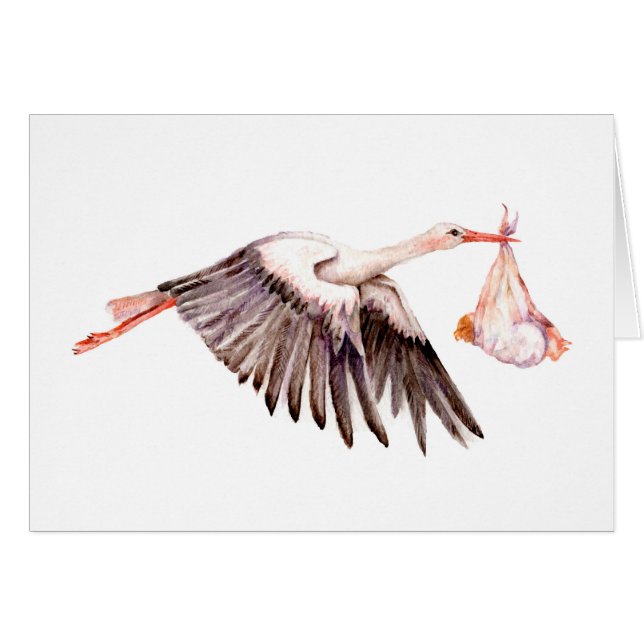 Baby op Ooievaar (Voorkant Horizontaal)