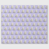 Baby op Paarse Stippen Cadeaupapier (Vlak)