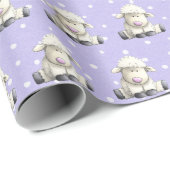 Baby op Paarse Stippen Cadeaupapier (Rol Hoek)