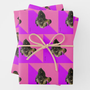 Baby op roze frambozen en Paarse sorbet Inpakpapier Vel