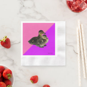 Baby op roze frambozen en Paarse sorbet Servet