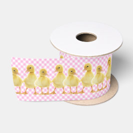 Baby op roze gingham satijnen lint
