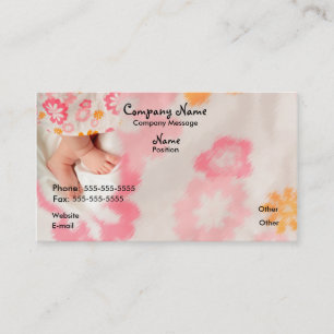 Baby op Roze Visitekaartje