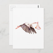 Baby op Stork Briefkaart (Voorkant / Achterkant)