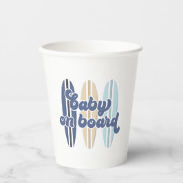 Baby op Surfboard Strand Baby Shower Papieren Bekers