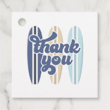 Baby op surfplank baby shower bedankt