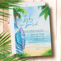 Baby op Surfplank Oceaan Strand Baby Shower