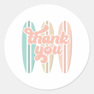 Baby op Surfplank Strand Baby Shower Ronde Sticker