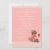 Baby op Telefoon Roze Chevrons Baby shower Kaart (Achterkant)