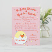 Baby op uitnodiging voor show & gender (Staand voorkant)