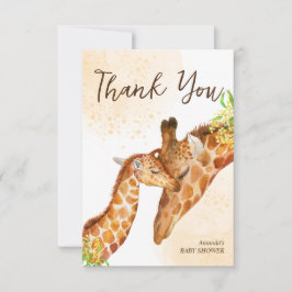 Baby op weg naar baby giraf en baby shower van moe bedankkaart