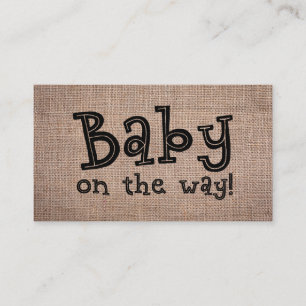 Baby op weg! Rustic Burlap-kaartje Informatiekaartje