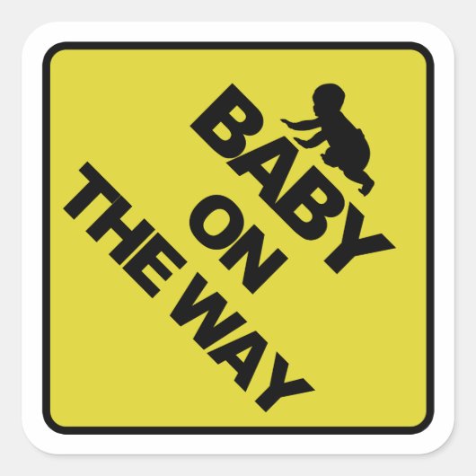 Baby op weg vierkante sticker (Voorkant)