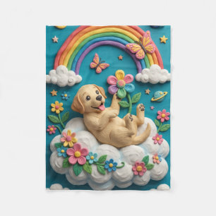 Baby Op Wolk Regenboog Magie Mooie Kinderkamer Fle Fleece Deken