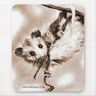 Baby Opossum Mousepad - Sepia Muismat