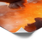 Baby orang-oetan en vulkaan perfect poster (Hoek)