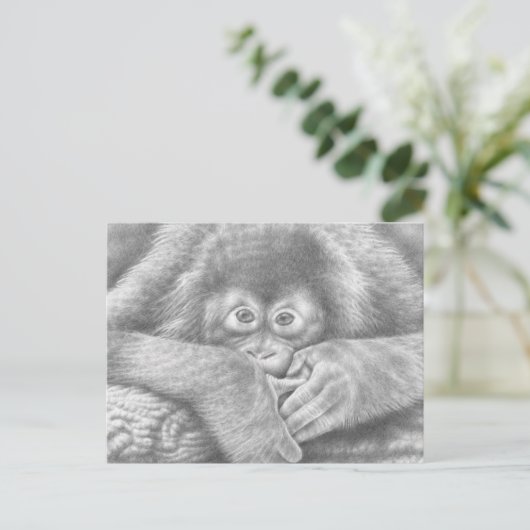 Baby Orangutan Briefkaart (Staand voorkant)