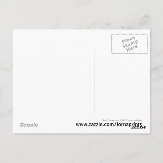 Baby Orangutan Briefkaart (Achterkant)