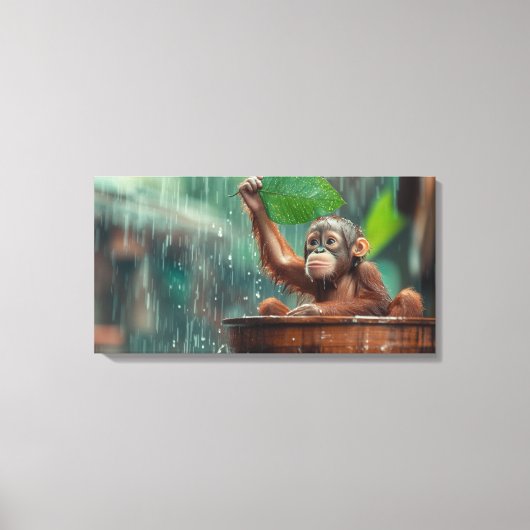 Baby Orangutan Canvas Afdruk (Voorkant)