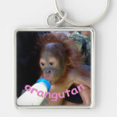 Baby Orangutan Drink Fles Sleutelhanger (Voorkant)