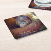 Baby Orangutan Kartonnen Onderzetters (Schuin)