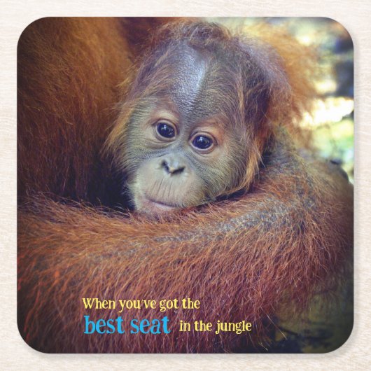 Baby Orangutan Kartonnen Onderzetters (Voorkant)