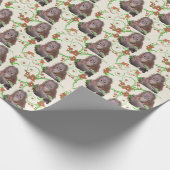 Baby Orangutan met Floral Vines Swirl Cadeaupapier (Hoek)