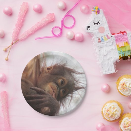 Baby Orangutan Paper Borden Papieren Bordje (Feest)
