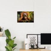 Baby Orangutan Poster (Thuiskantoor)