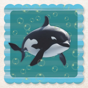 Baby Orca Papieren Onderzetters
