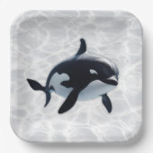 Baby Orca Platter Papieren Bordje (Voorkant)