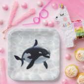Baby Orca Schotel Papieren Bordje (Feest)