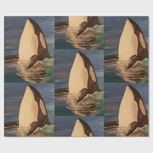 Baby Orca Wrapping Paper Cadeaupapier (Vlak)