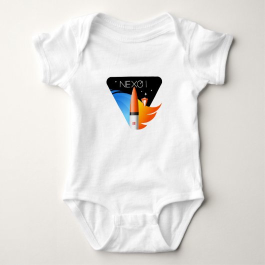 Baby organisch Creeper met missie Nexø Patch Romper (Voorkant)